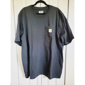 Carhartt T-Shirt Men's 2XL Short Sleeve Pocket Logo‎ Crew Neck Black Cotton
